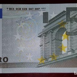 ESPAÑA V-Billete 5 euros 2002-firma TRICHET-con 2 errores-sin HOLOGRAMA- sin circular-PLANCHA
