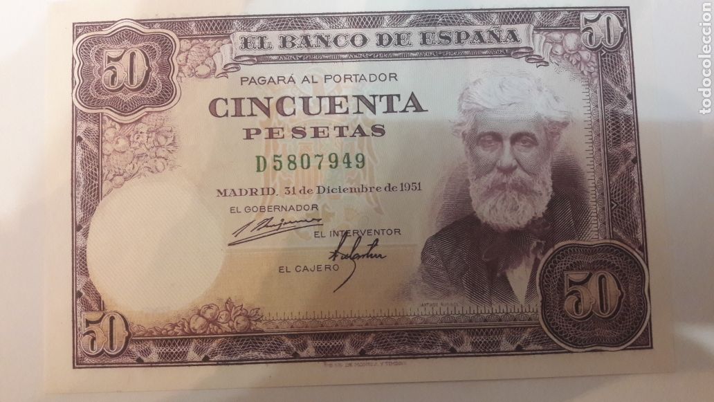 Billetes con errores: Error sin firma cajero 50 ptas 1951 plancha D 5807949 - Foto 1