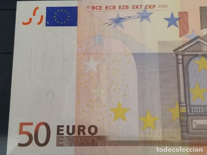 Billetes con errores: BILLETE DE 50 EUROS SIN HOLOGRAMA - Foto 2