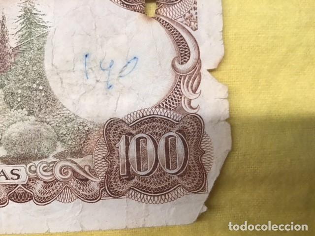 Billetes con errores: Dos billetes de 100 pesetas (reverso verde) - Foto 7