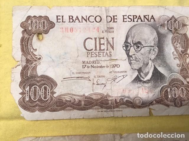 Billetes con errores: Dos billetes de 100 pesetas (reverso verde) - Foto 8