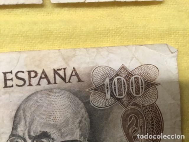 Billetes con errores: Dos billetes de 100 pesetas (reverso verde) - Foto 10