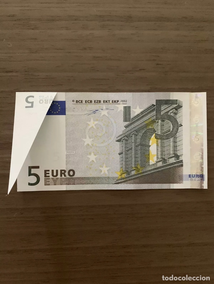 Billetes con errores: 5&euro; Euros Error Fuelle Pliegue duesenberg 2002 Muy Raro - Foto 2
