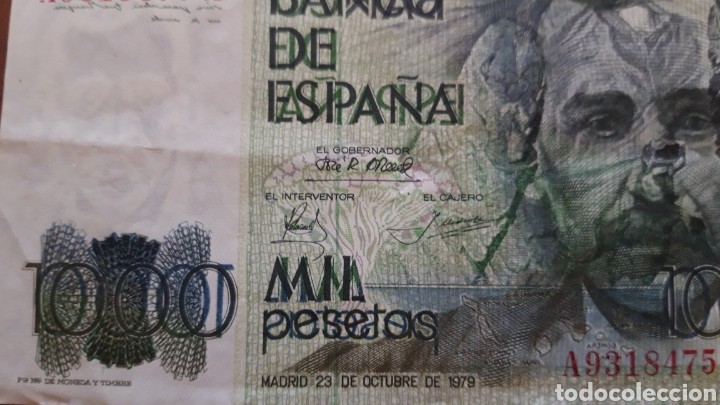 Billetes con errores: Billete 1000 pesetas 1979-ERROR- doble impresi&oacute;n en anverso - Foto 5