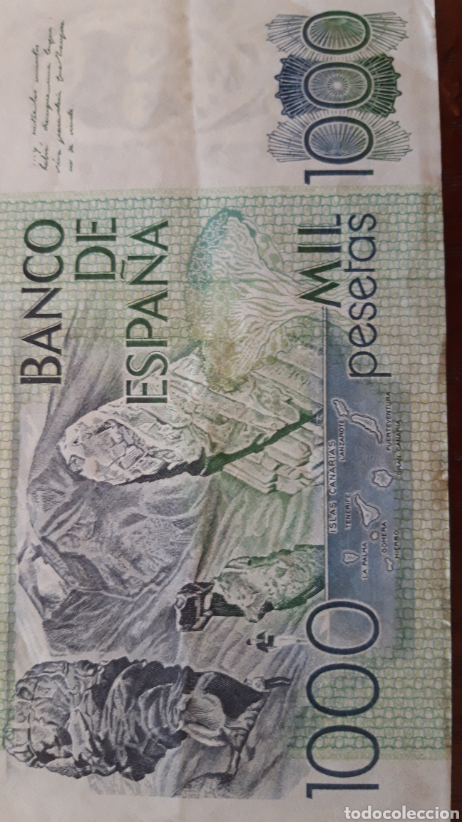Billetes con errores: Billete 1000 pesetas 1979-ERROR- doble impresi&oacute;n en anverso - Foto 7