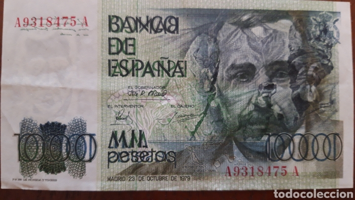 Billetes con errores: Billete 1000 pesetas 1979-ERROR- doble impresi&oacute;n en anverso - Foto 1