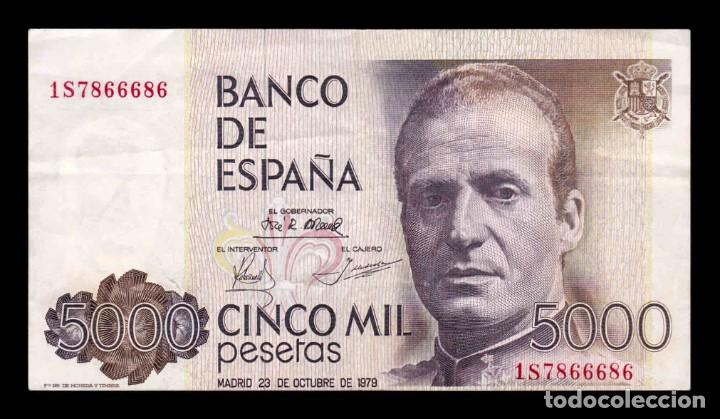 Billetes con errores: Espa&ntilde;a Error 5000 Pesetas 1979 Pick 160 MBC/+ VF/+ - Foto 1