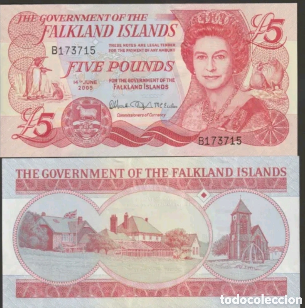 Billetes con errores: Con certificado Billete isla malvinas fakland original % sin circular - Foto 1