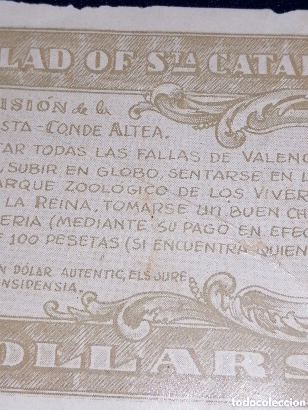 Billetes con errores: Falla Joaqu&iacute;n Costa - conde altea billete humor&iacute;stico - Foto 2