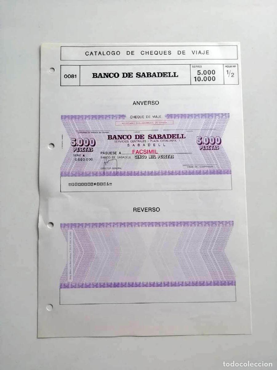 Billetes con errores: 1980, Hoja de Cheque de Viaje Banco Sabadell - Foto 1