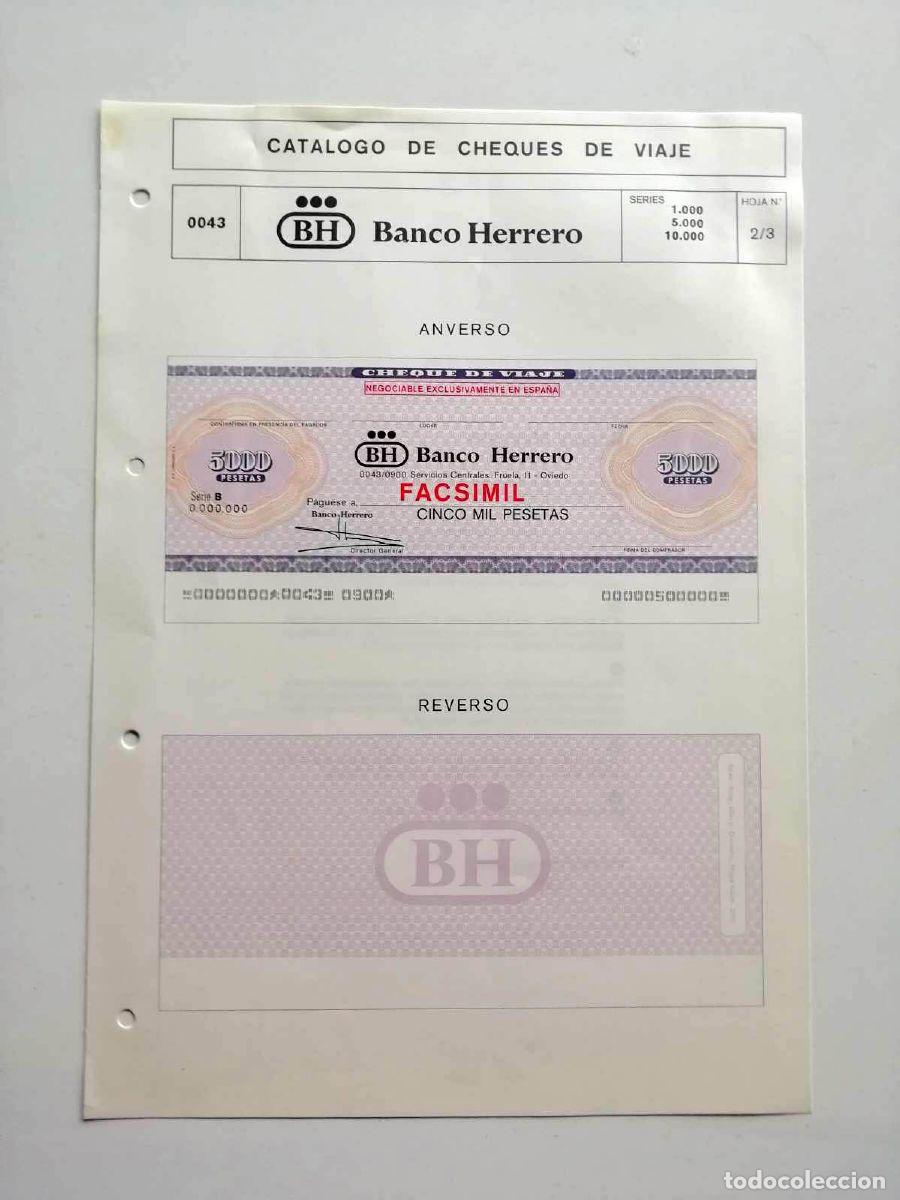 Billetes con errores: 1980, Hoja de Cheque de Viaje Banco Herrero - Foto 1