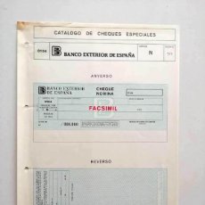 Billetes con errores: 1980, HOJA DE CHEQUE DE VIAJE BANCO EXTERIOR DE ESPAÑA. Lote 402311844