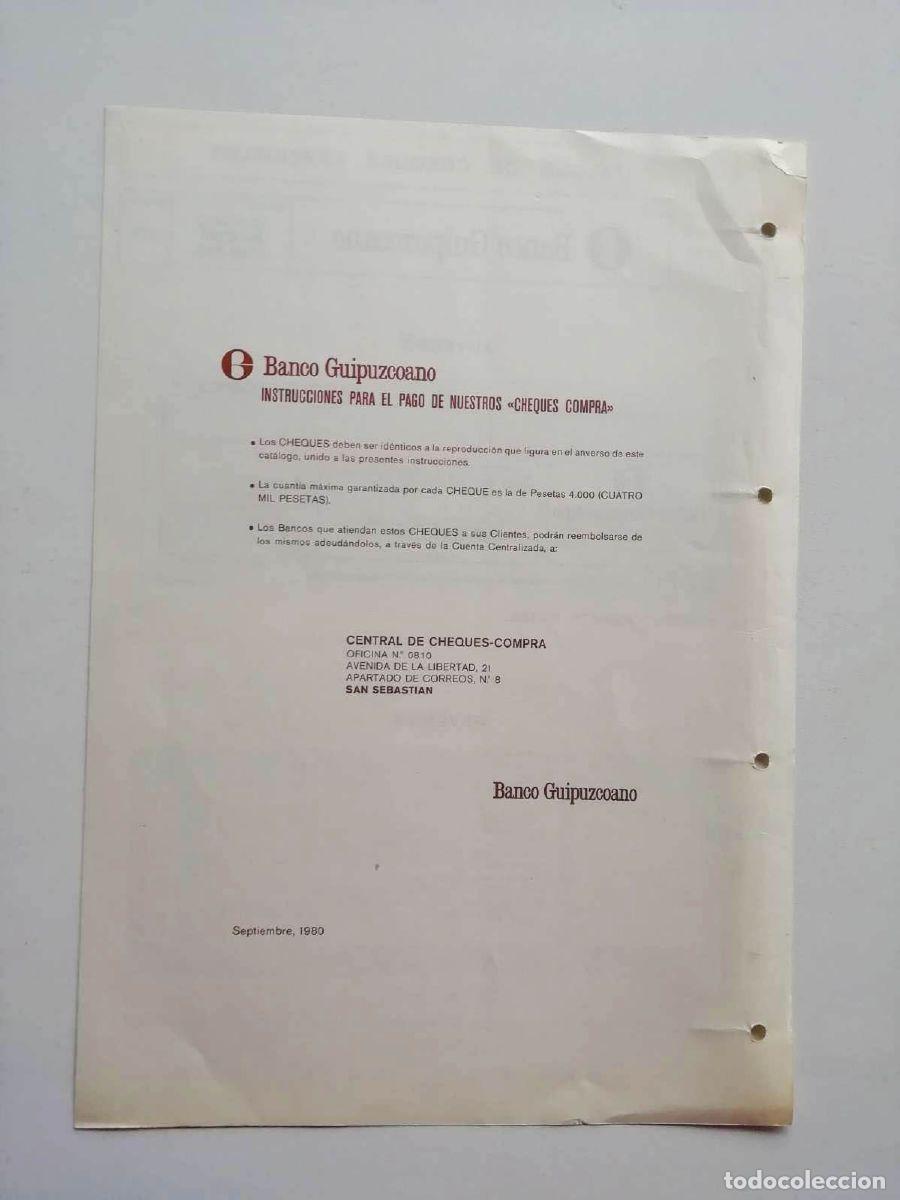 Billetes con errores: 1980, Hoja de Cheque Compra Banco Guipuzcoano - Foto 2
