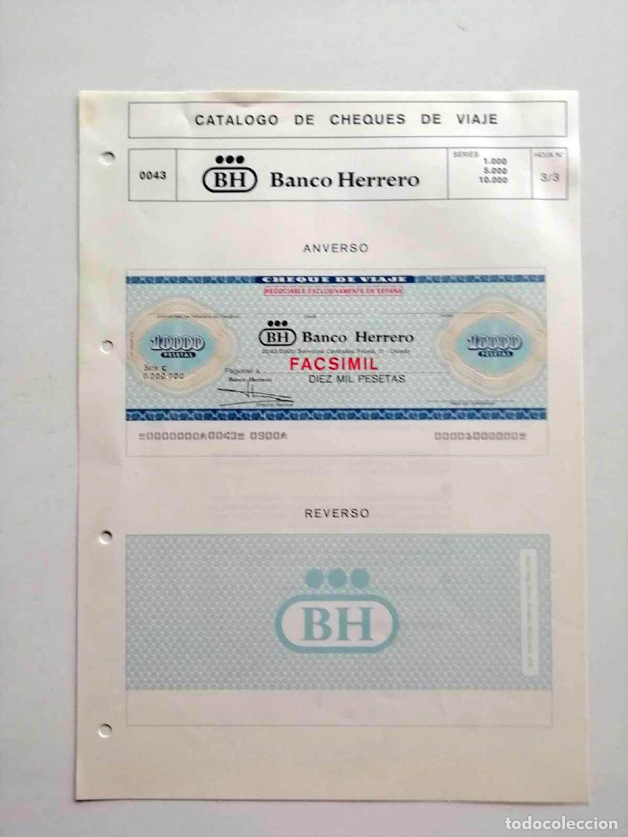 Billetes con errores: 1980, Hoja de Cheque de Viaje Banco Herrero - Foto 1