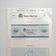 Billetes con errores: 1980, HOJA DE CHEQUE DE VIAJE BANCO HERRERO. Lote 402311869