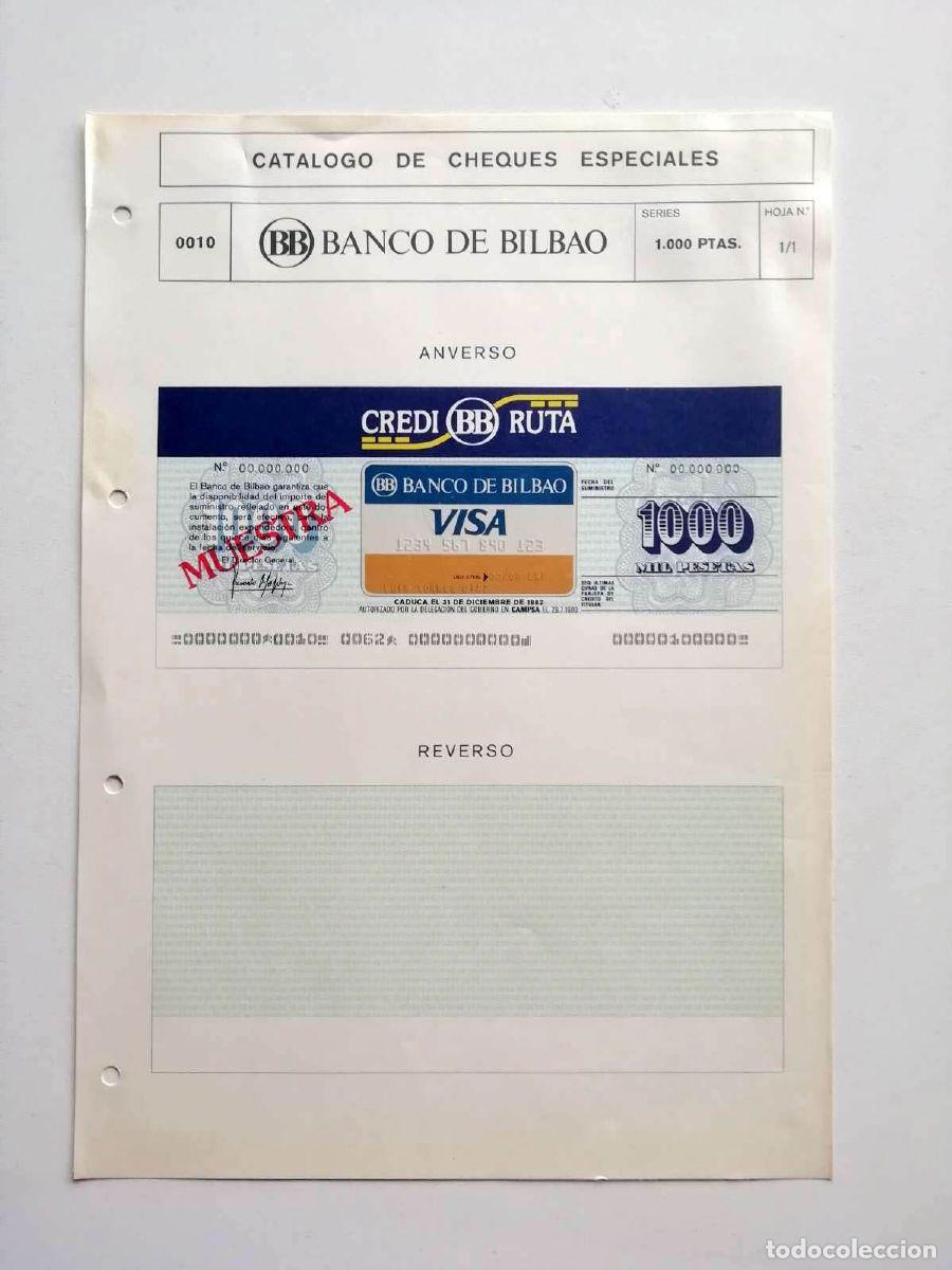 Billetes con errores: 1980, Hoja de Cheque Credi-Ruta Banco de Bilbao - Foto 1