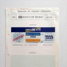 Billetes con errores: 1980, HOJA DE CHEQUE CREDI-RUTA BANCO DE BILBAO. Lote 402311874