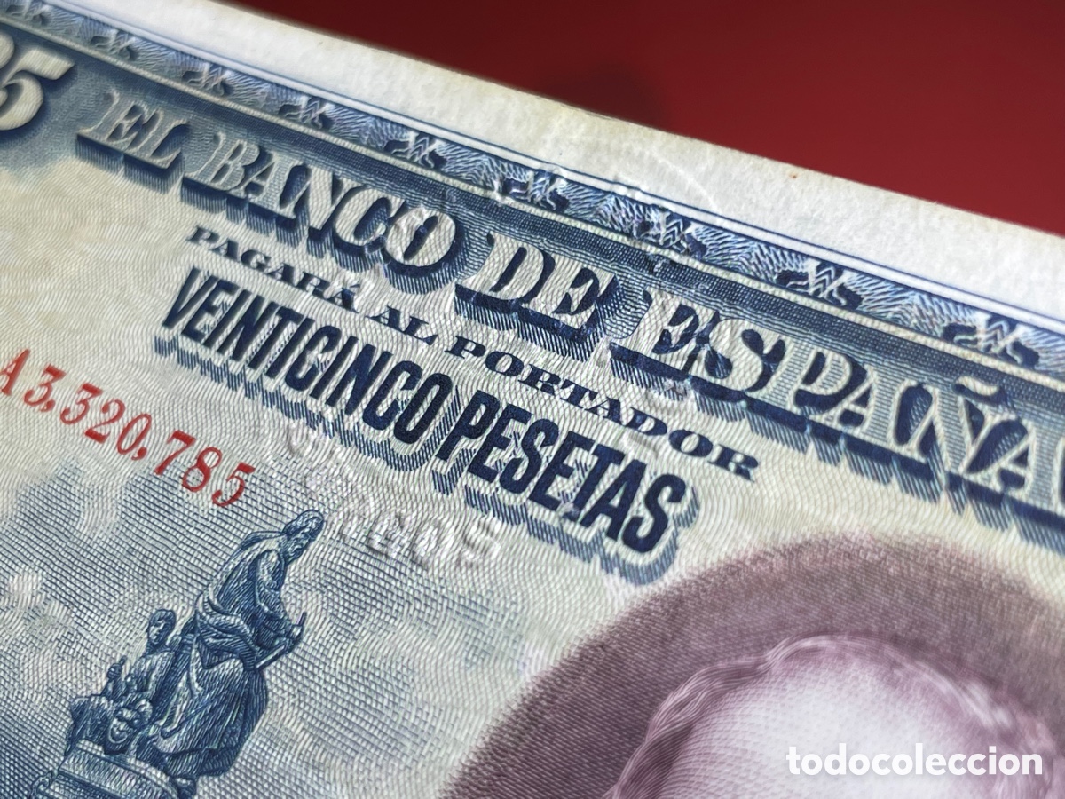 Billetes con errores: 25 pesetas 1928 sello seco Burgos - Foto 3