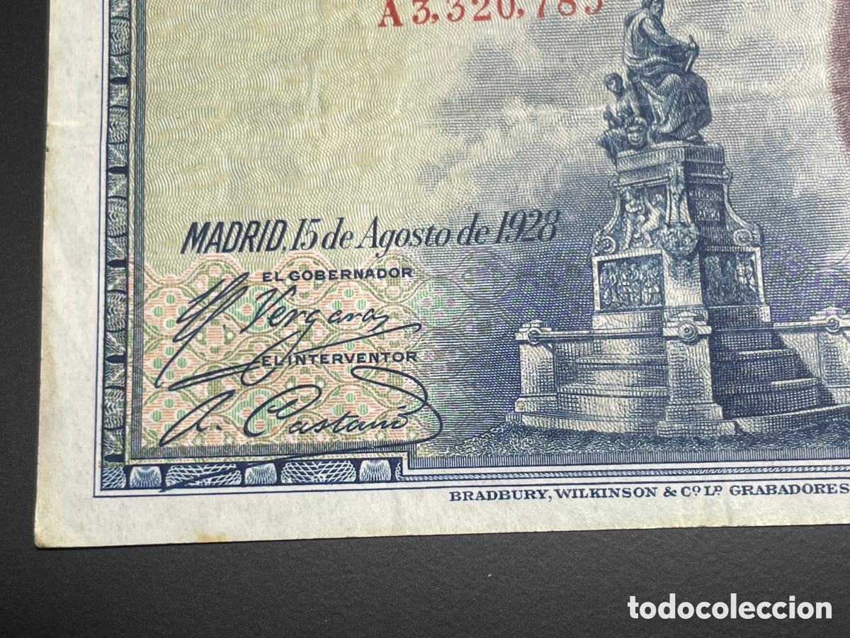 Billetes con errores: 25 pesetas 1928 sello seco Burgos - Foto 6