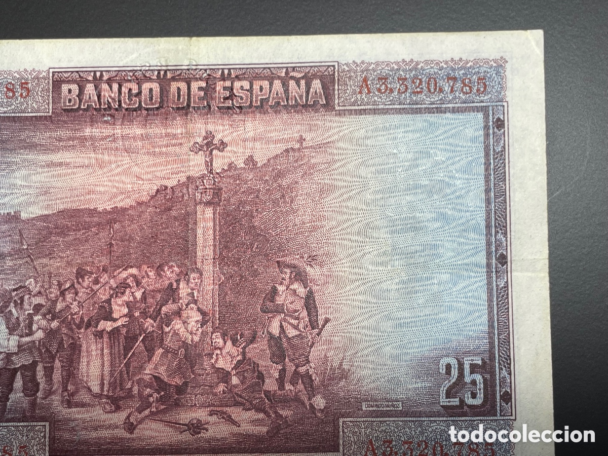 Billetes con errores: 25 pesetas 1928 sello seco Burgos - Foto 10