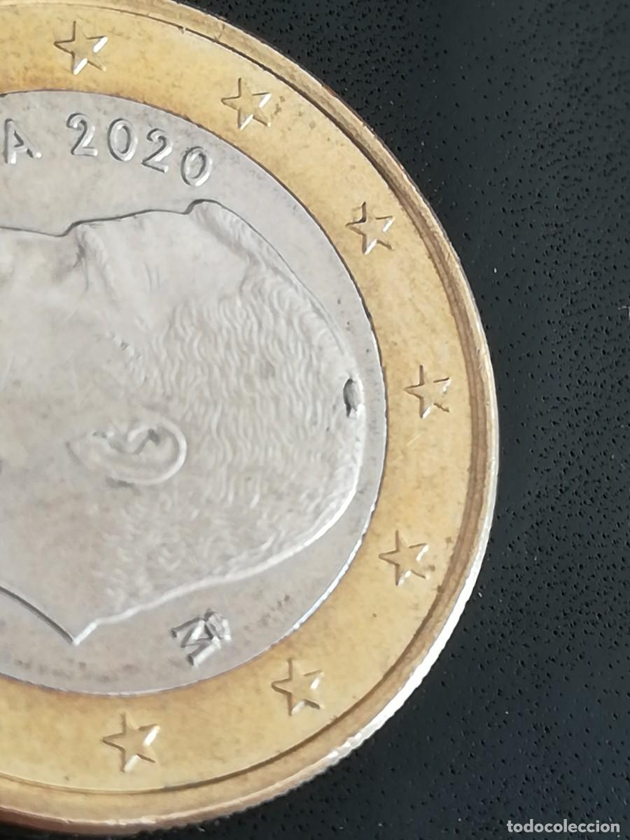 Billetes con errores: Moneda 1 euro Espa&ntilde;a 2020 Error, exceso de metal - Foto 2