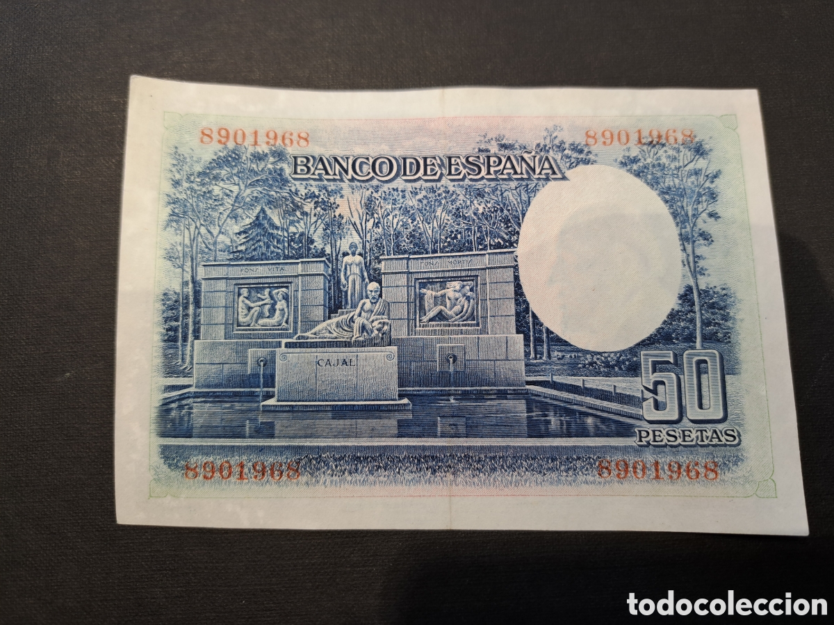Billetes con errores: BILLETE DE 50 PESETAS DE 1935 RAMON Y CAJAL EN AZUL - Foto 2