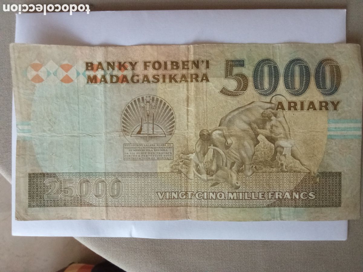 Billetes con errores: Billete,del BANKY FOIBENI MADAGASICARA - Foto 1