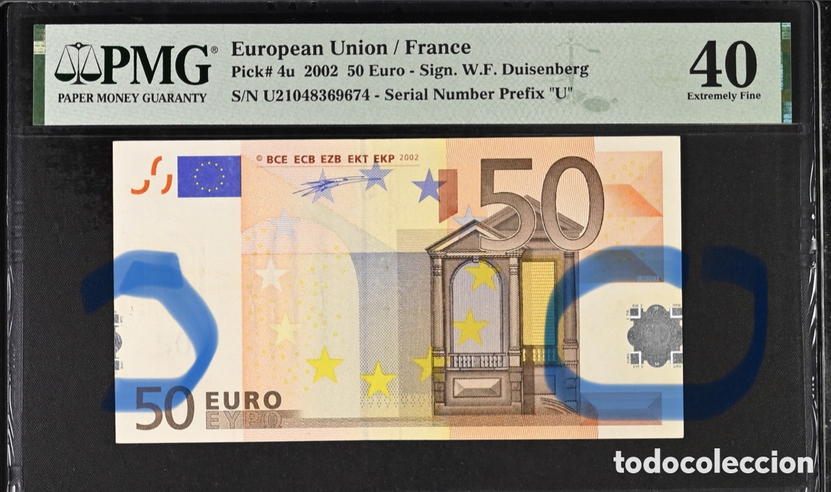Billetes con errores: PMG 40 / 50 euros. Error. impresi&oacute;n certificado U Francia - Foto 3