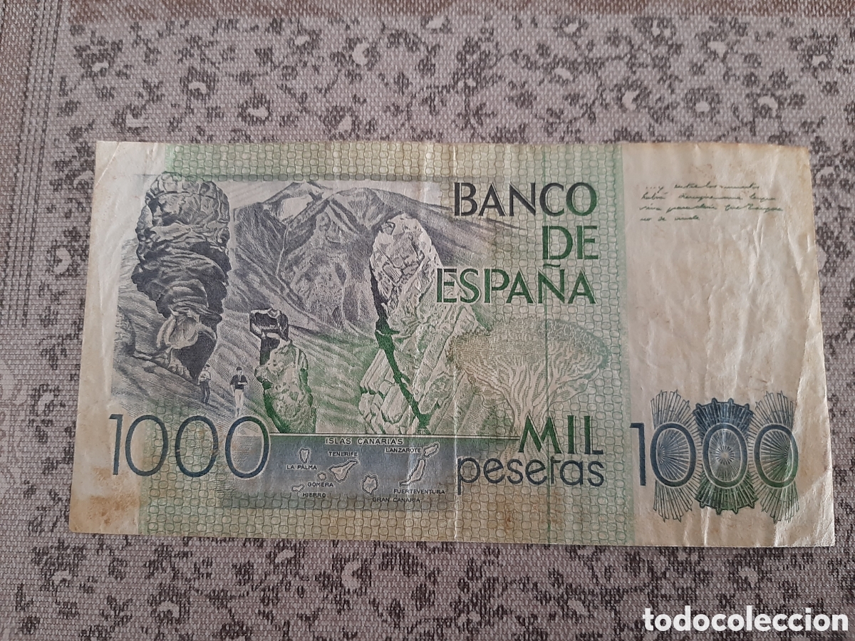 Billetes con errores: Billete de 1000 pesetas de 1979 con error en numeraci&oacute;n - Foto 2