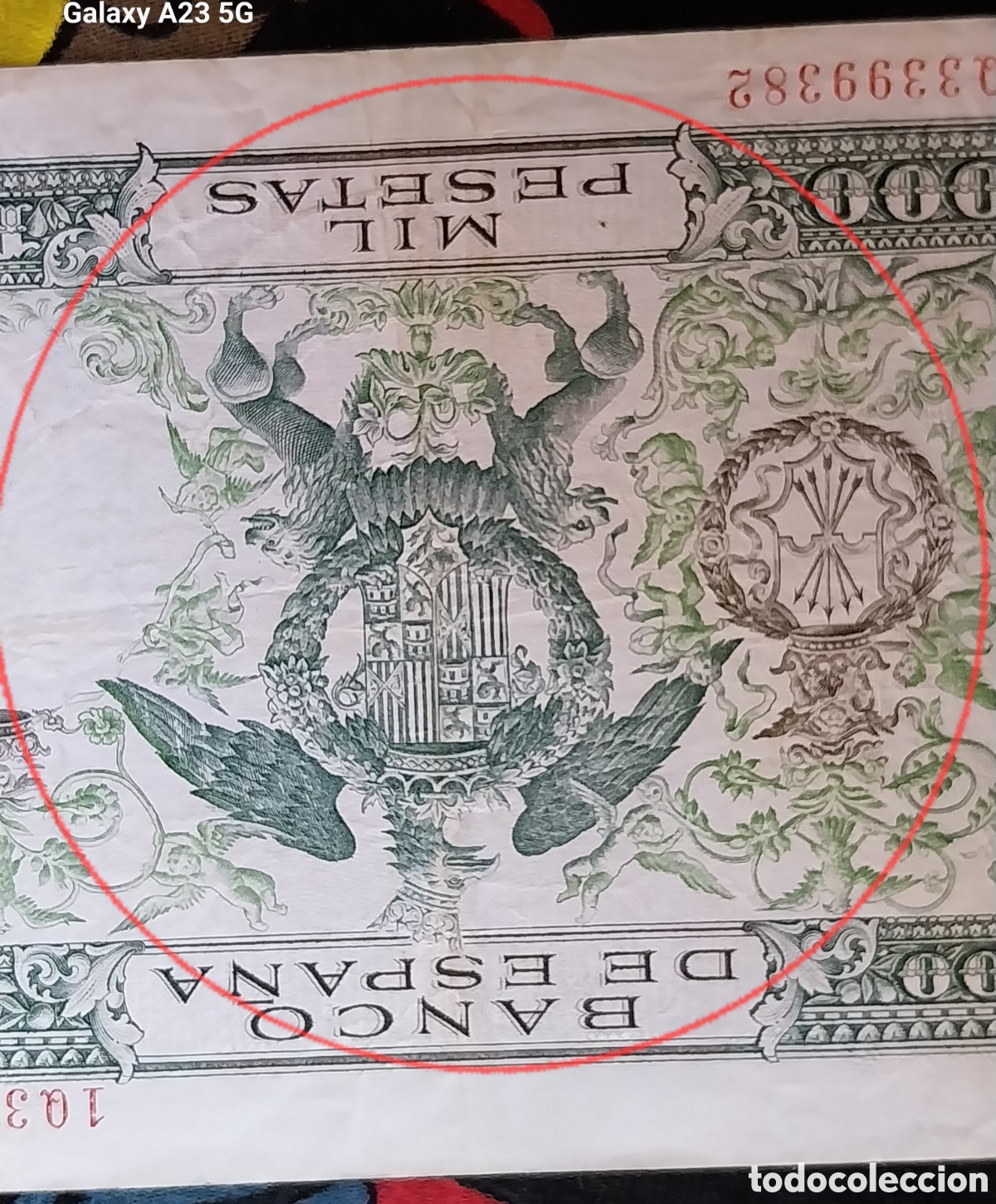Billetes con errores: 1000pts REYES Cat&oacute;licos conmemorativa Error Plancha distintivos - Foto 3