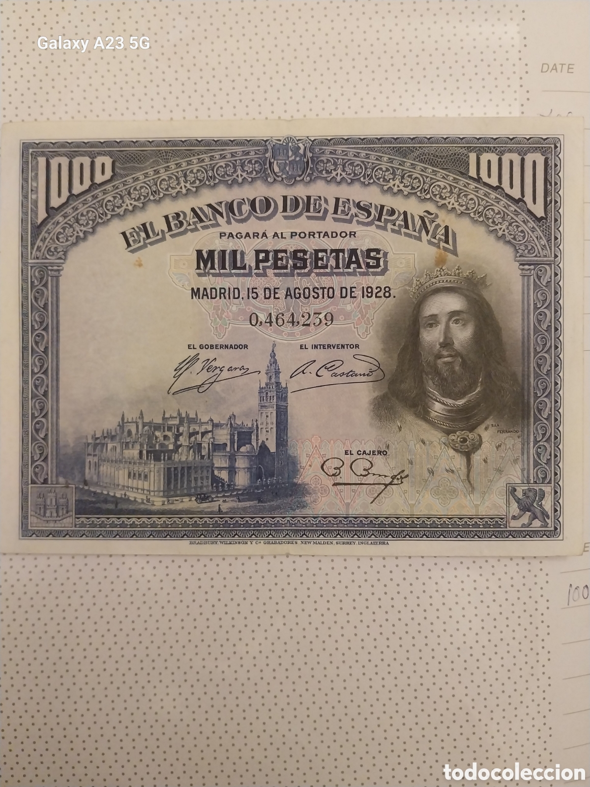 Billetes con errores: 1000pts 1938 sin Serie Alta. ERRORES - Foto 5
