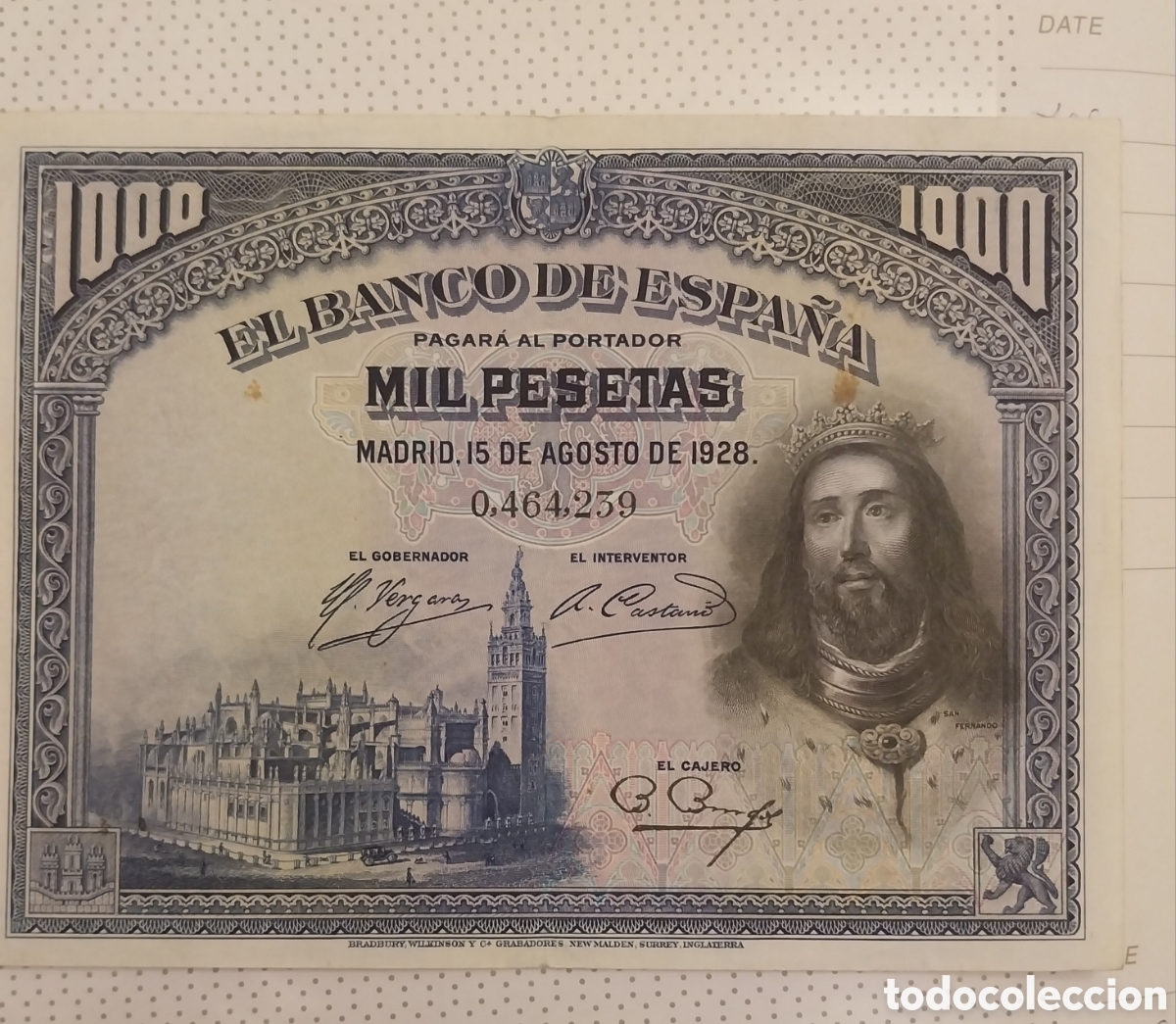 Billetes con errores: 1000pts 1938 sin Serie Alta. ERRORES - Foto 1