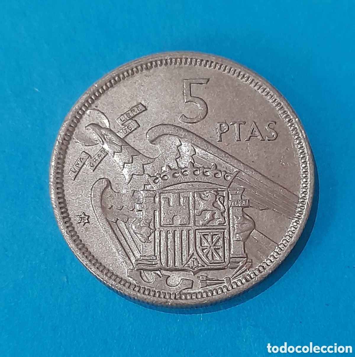 Banconote con errori: 5 Pesetas 1957 *75 con error ( Desplazada ). M&aacute;s Monedas en mi perfil.