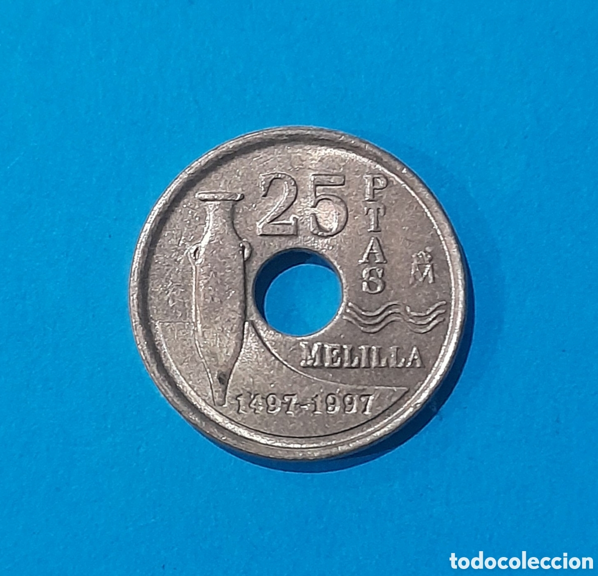 Billetes con errores: 25 Pesetas 1997 Melilla con error los n&uacute;meros de las fechas. - Foto 2