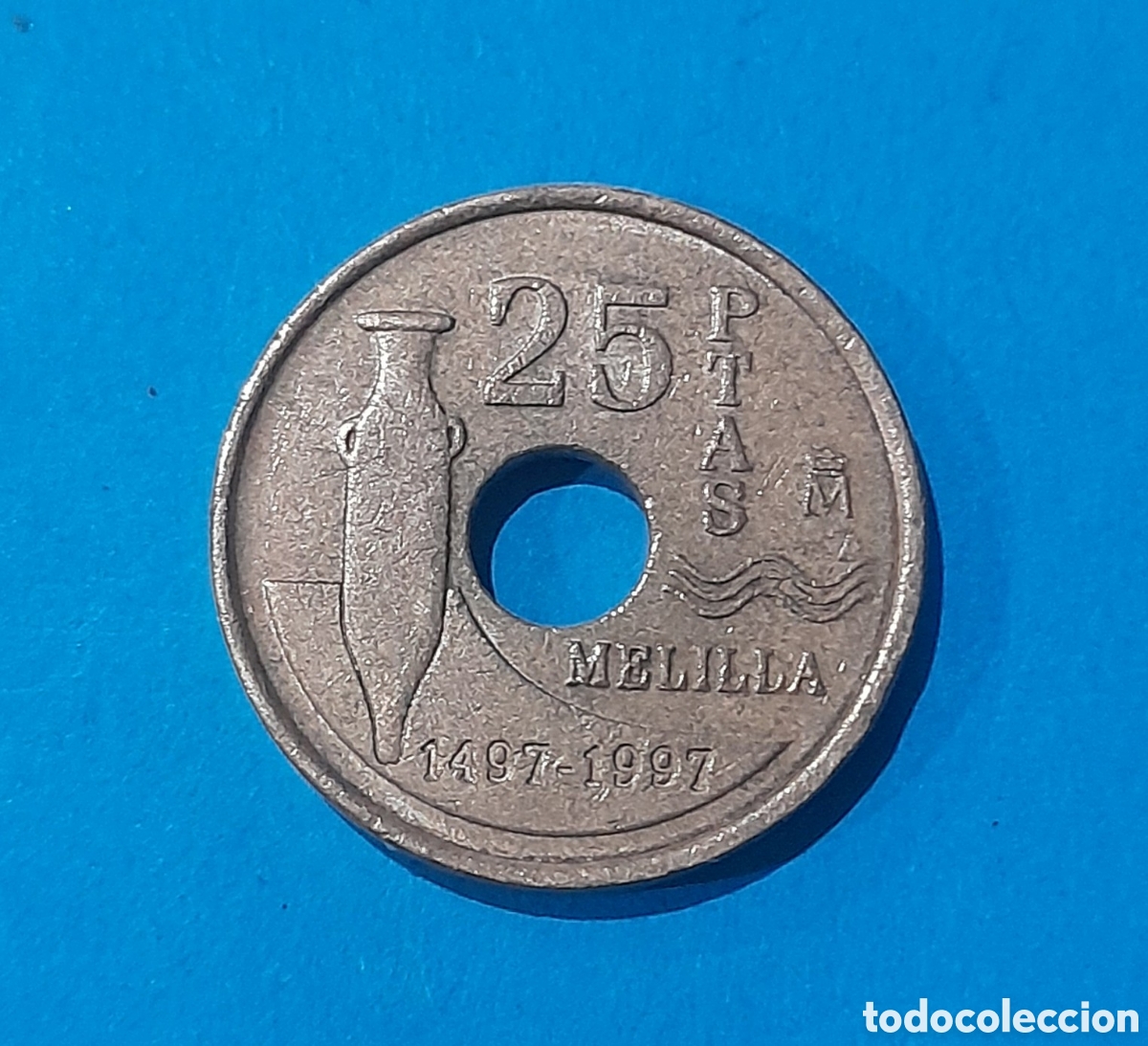 Billetes con errores: 25 Pesetas 1997 Melilla con error ( 1997 ). M&aacute;s Monedas en mi perfil. - Foto 2