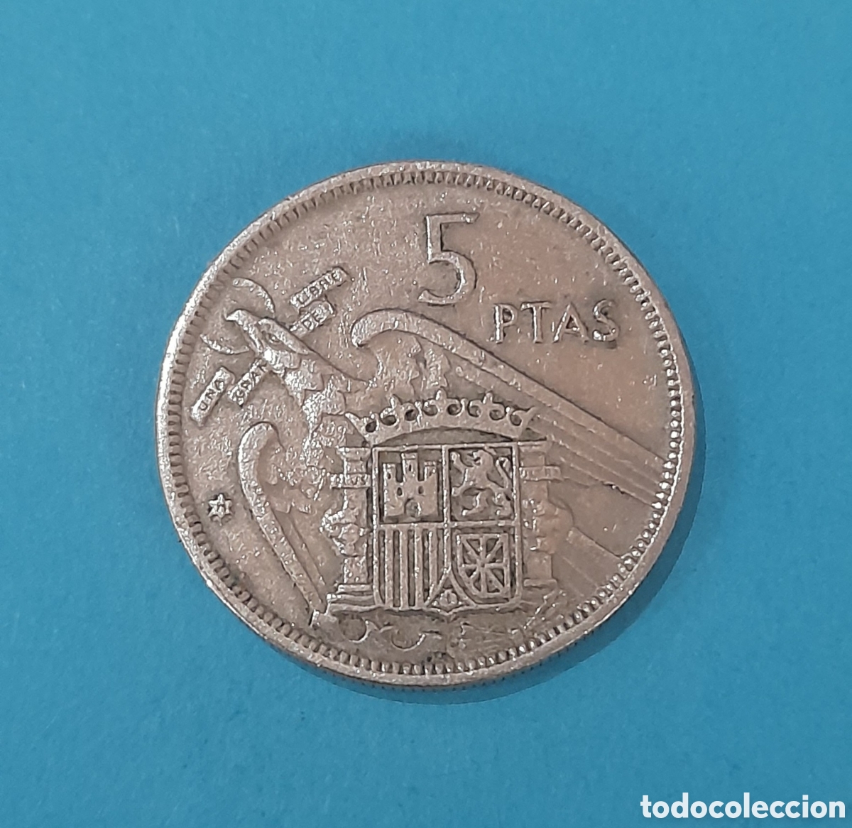 Billetes con errores: 5 Pesetas 1957 con error en Estrella. M&aacute;s Monedas en mi perfil.