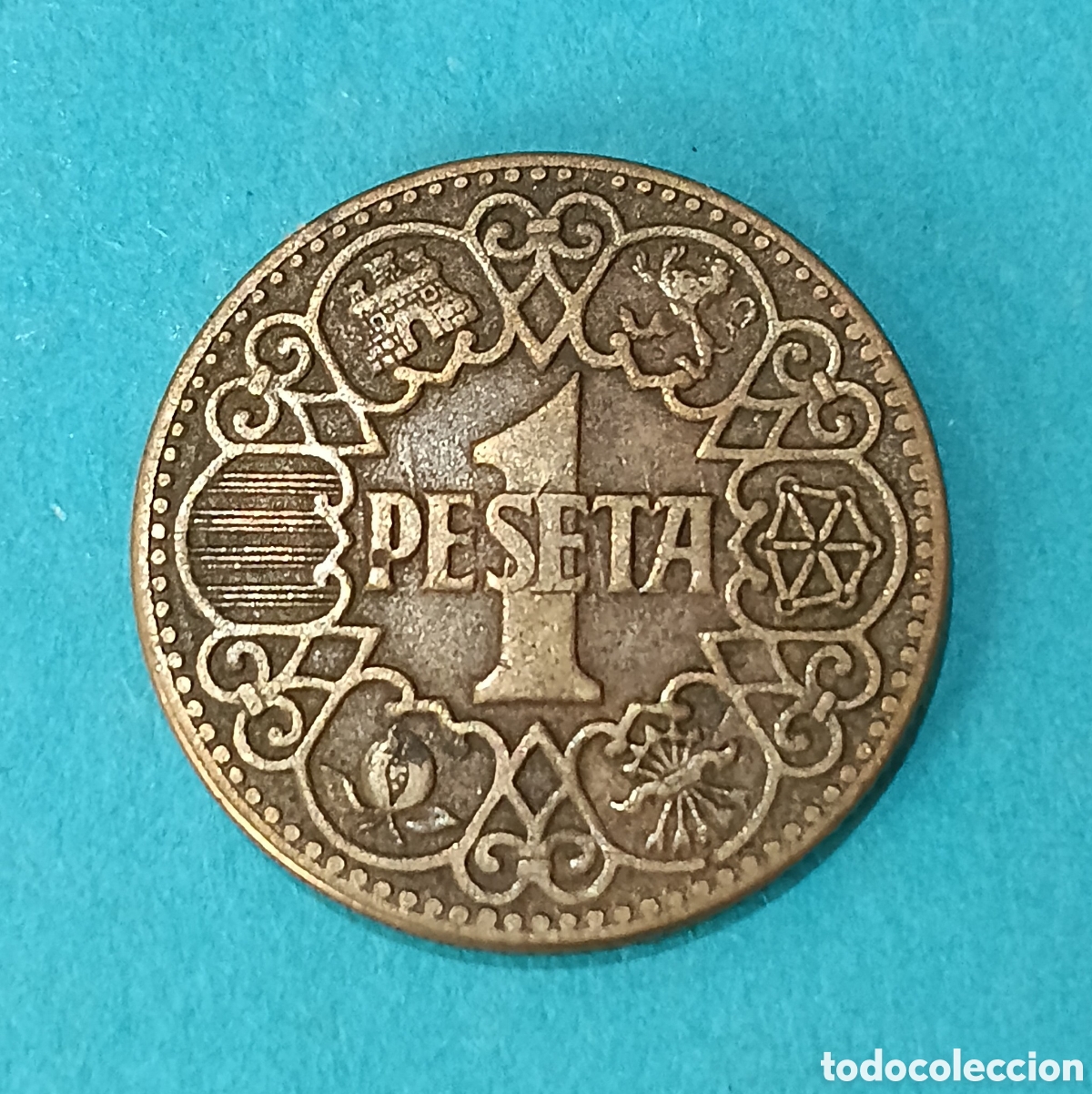 Billetes con errores: 1 Peseta 1944 Estado Espa&ntilde;ol con error de acu&ntilde;aci&oacute;n ( Exceso de Metal). M&aacute;s monedas en mi perfil.