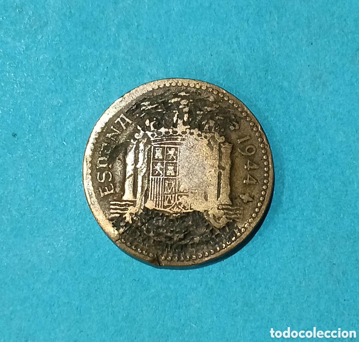 Billetes con errores: Preciosa 1 Peseta Estado Espa&ntilde;ol 1944 con errores de acu&ntilde;aci&oacute;n. M&aacute;s monedas en mi perfil.