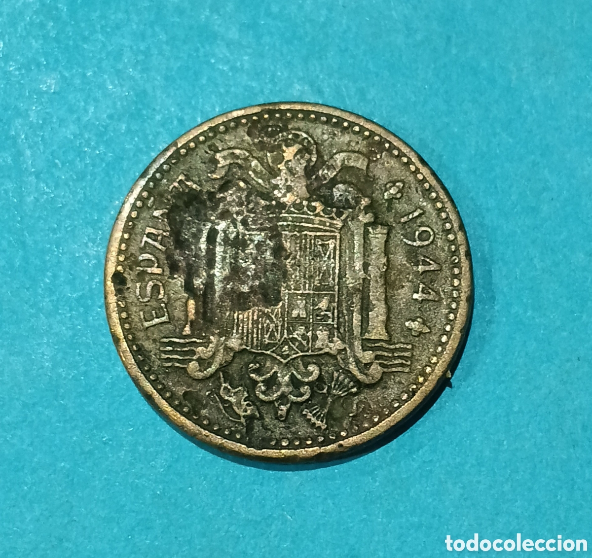 Billetes con errores: Preciosa 1 Peseta Estado Espa&ntilde;ol 1944 con errores de acu&ntilde;aci&oacute;n.