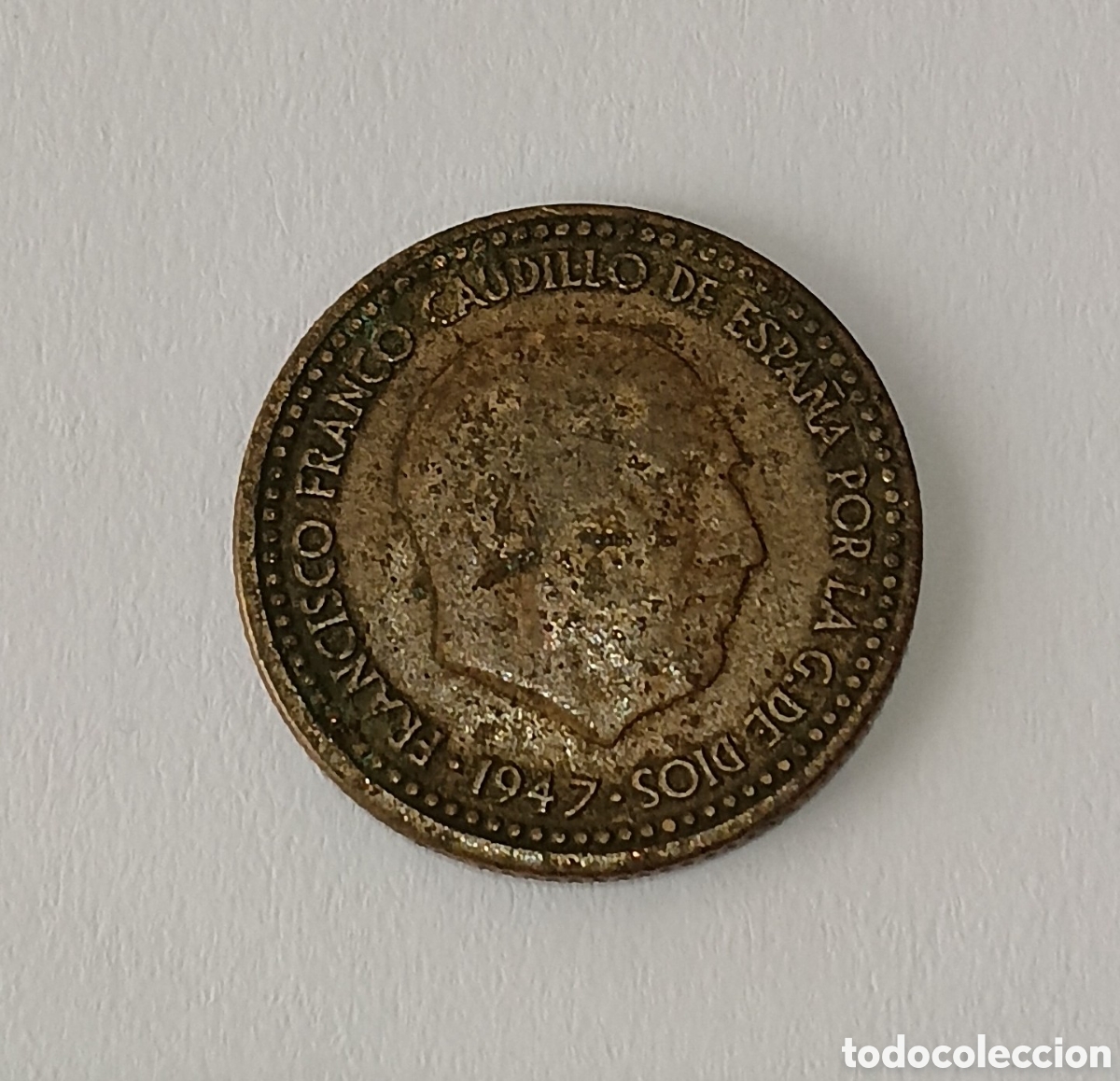 Billetes con errores: 1 Peseta Franco 1947 *54 con error de acu&ntilde;aci&oacute;n ( Verrugas).