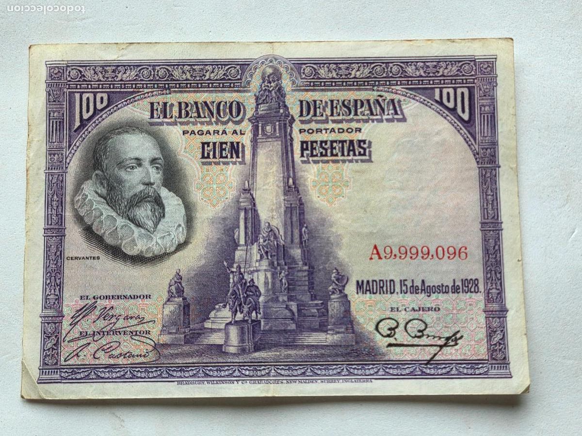 Billetes con errores: NUMERO BONITO 100 PESETAS 1928 V2 - Foto 2