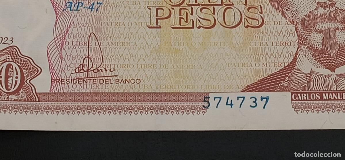 Billetes con errores: Cuba, Billetes 100 Pesos 2023 (Error Impresi&oacute;n)