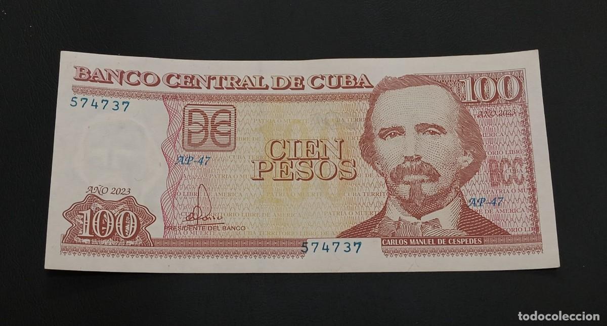 Billetes con errores: Cuba, Billetes 100 Pesos 2023 (Error Impresi&oacute;n) - Foto 2