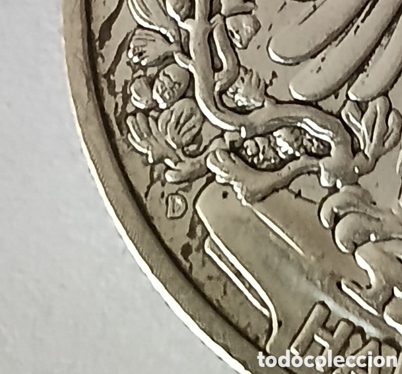 Billetes con errores: Moneda de Plata HALF DOLAR EEUU 1945 D con errores fabricaci&oacute;n - Foto 7