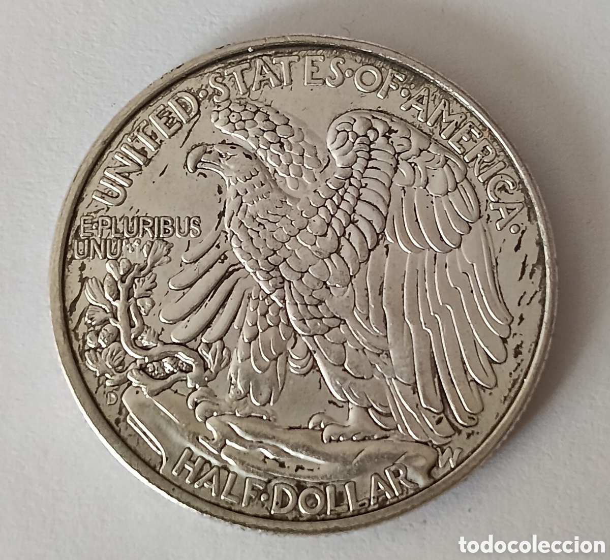 Billetes con errores: Moneda de Plata HALF DOLAR EEUU 1945 D con errores fabricaci&oacute;n - Foto 8