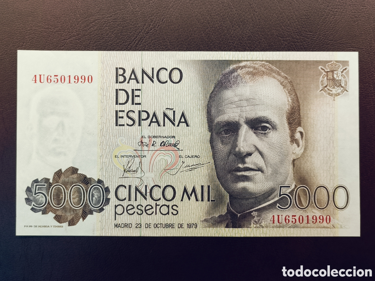 Billetes con errores: ERROR DE IMPRESION . BILLETE 5000 PESETAS A&Ntilde;O 1979. SC - Foto 2