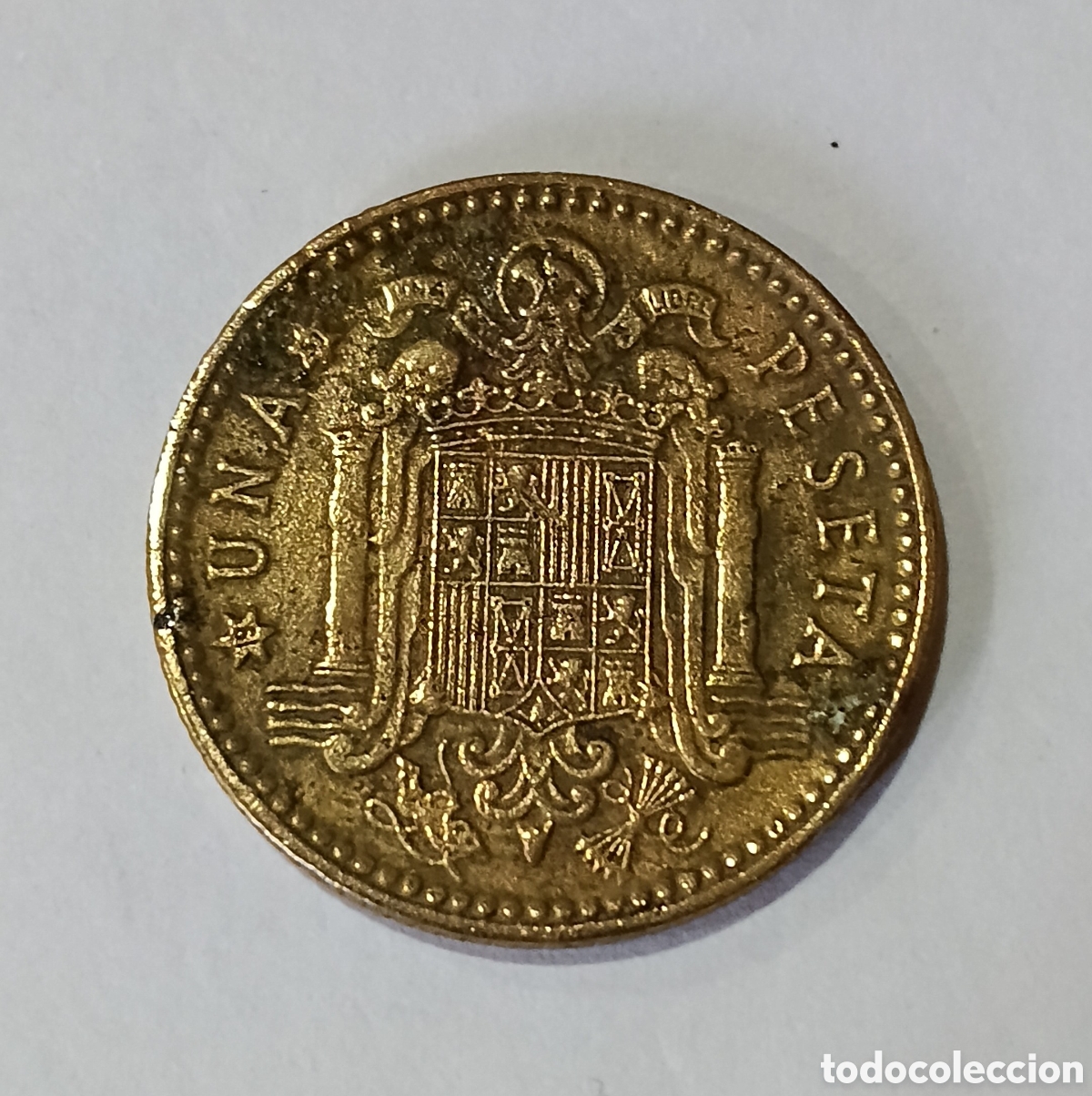 Billetes con errores: 1 Peseta Franco 1947 *53 con error ( exceso metal ) - Foto 2