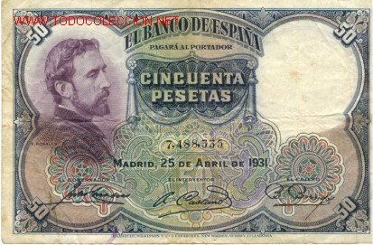 Billetes espa&ntilde;oles: CINCUENTA  PESETAS 1931 - Foto 1