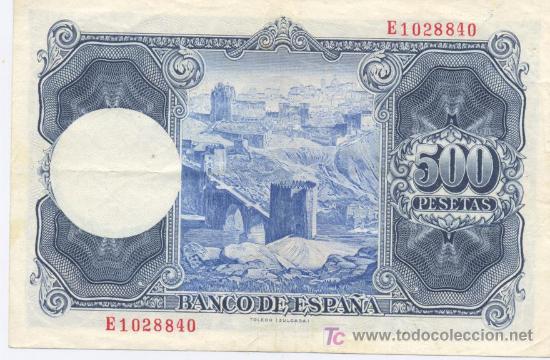 Billetes espa&ntilde;oles: 500 PESETAS- 22-07-1954- MBC+ - Foto 2