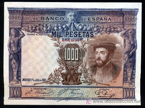 Billetes espa&ntilde;oles: 1000 Pesetas 1925  EBC+  Sin Serie - Foto 1
